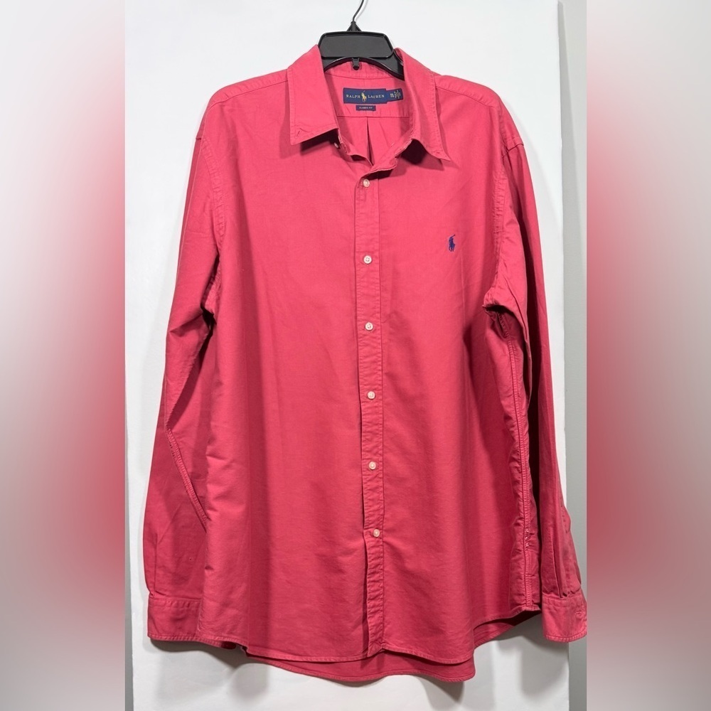 Ralph Lauren Men's Red Casual Button Down Shirt Size XXL
